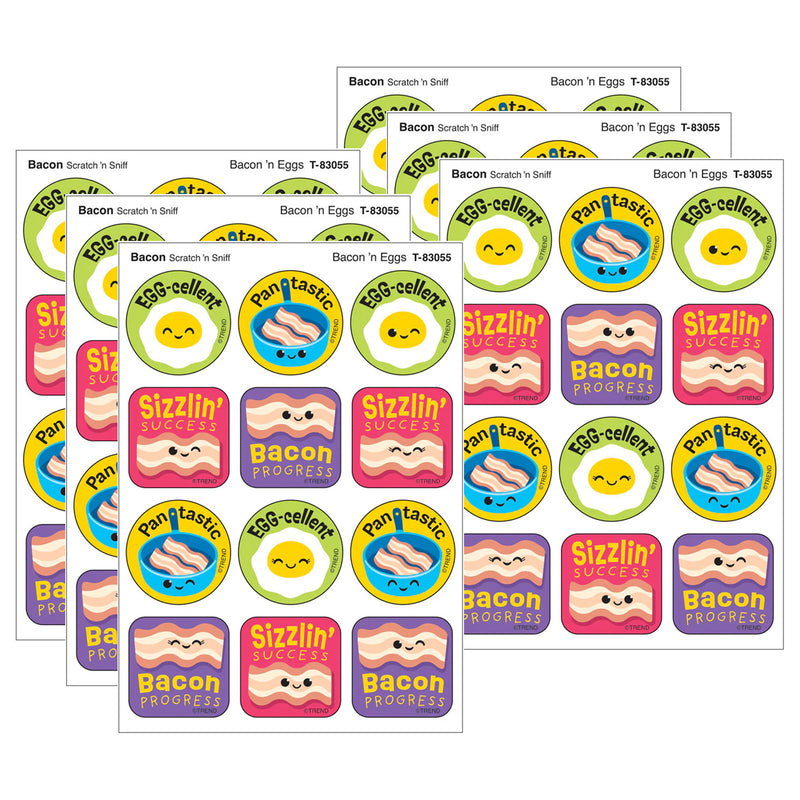 Bacon 'n Eggs, Bacon Scent Scratch 'n Sniff Stinky Stickers®, 48 Per Pack, 6 Packs