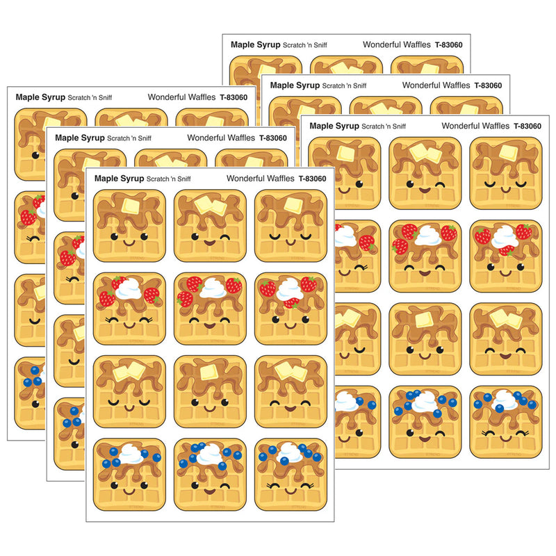 Wonderful Waffles, Maple Syrup Scent Scratch 'n Sniff Stinky Stickers®, 48 Per Pack, 6 Packs