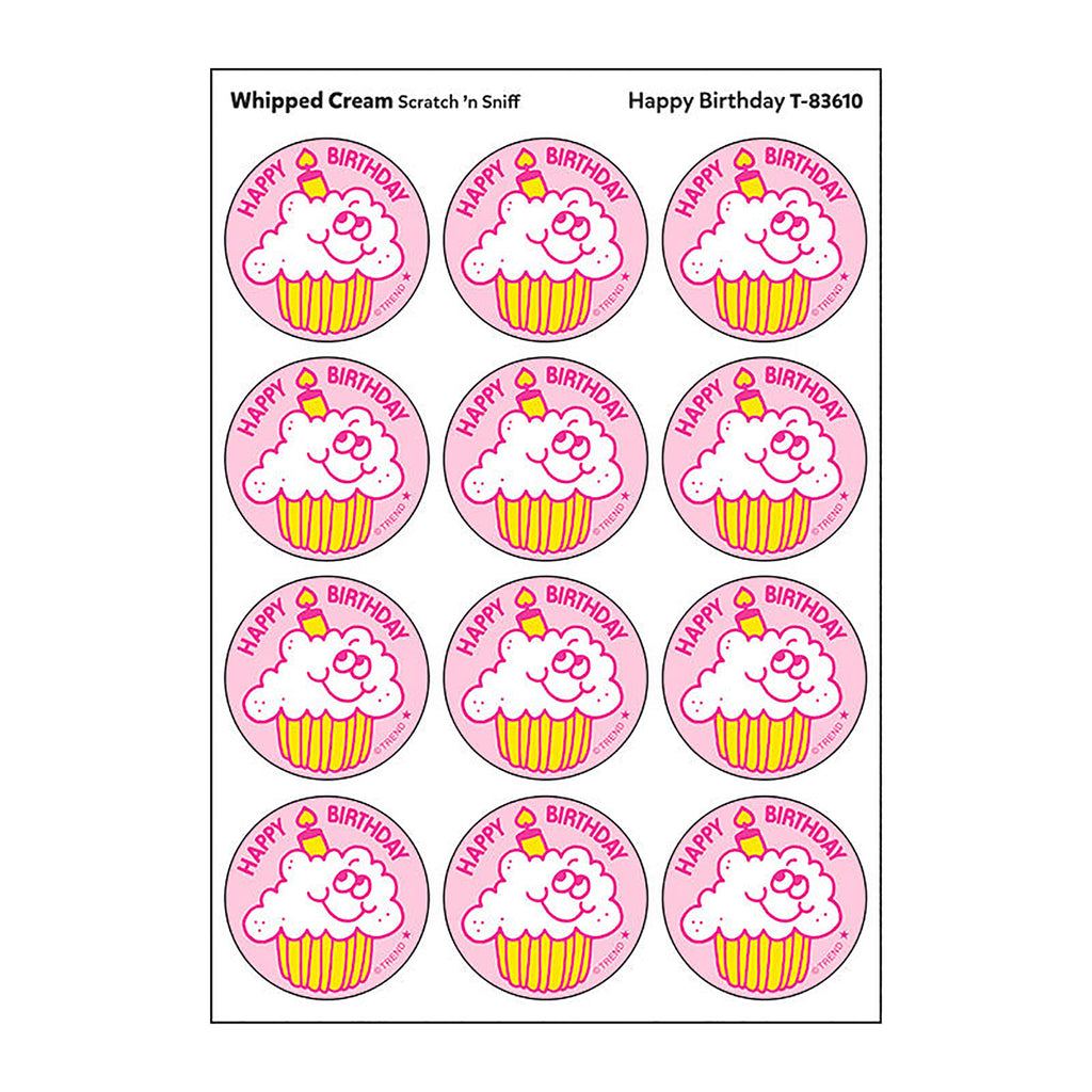 Stickers 24ct Happy Birthday Whippd Cream Scent