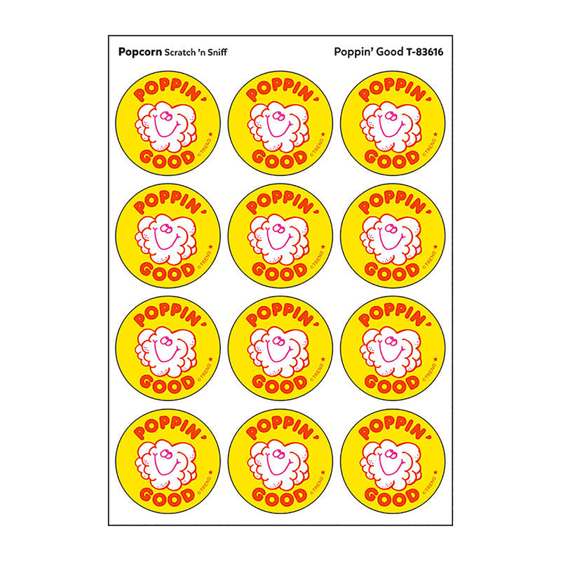 Stickers 24ct Poppin Good Popcorn Scent