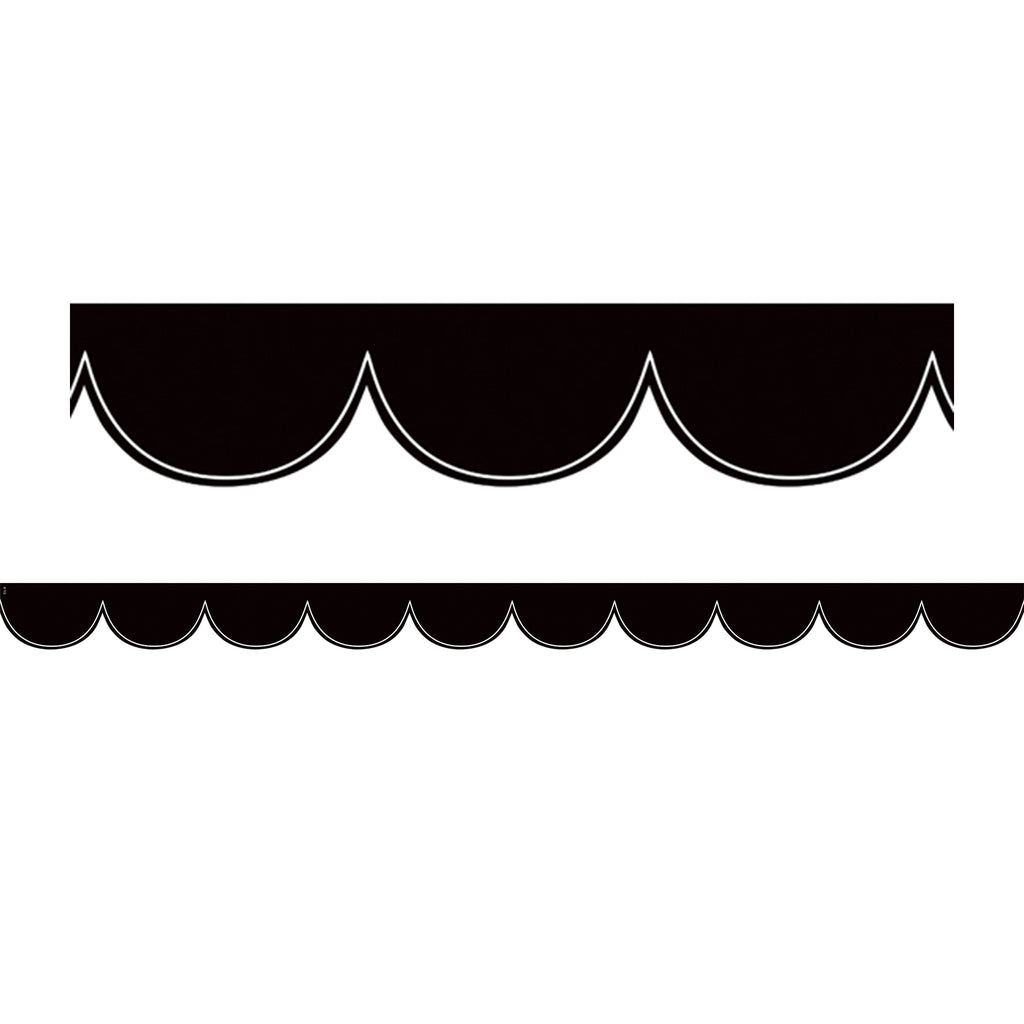 Blk W/wht Scalloped Die Cut Border