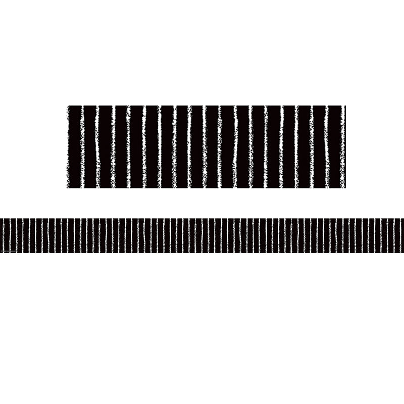 Black With White Pinstripes Trim Straight