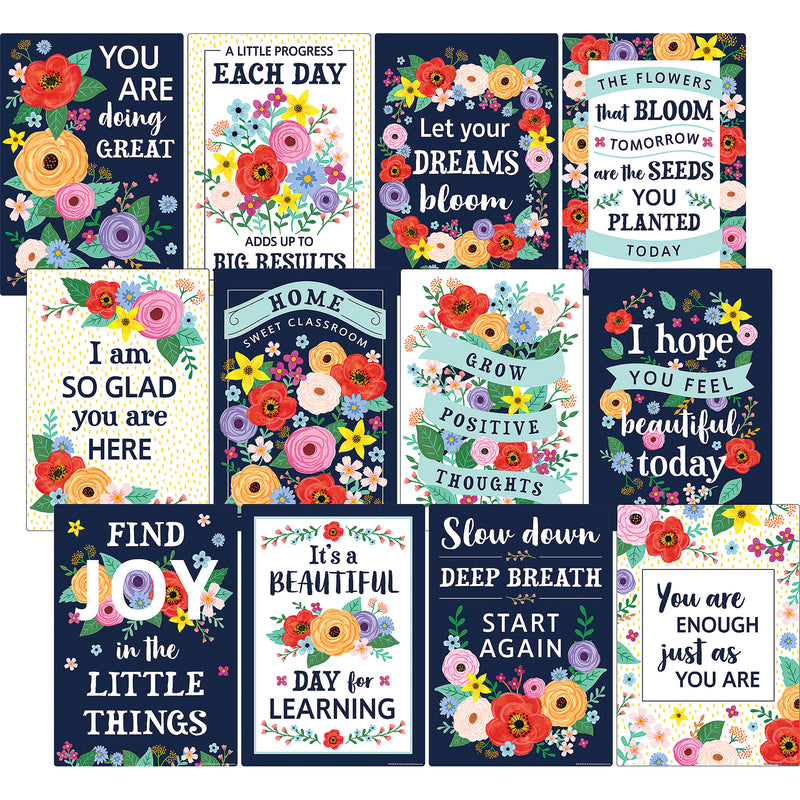 Wildflowers Positive Sayings Small Poster Pack, 11" x 15-3/4", Pack of 12