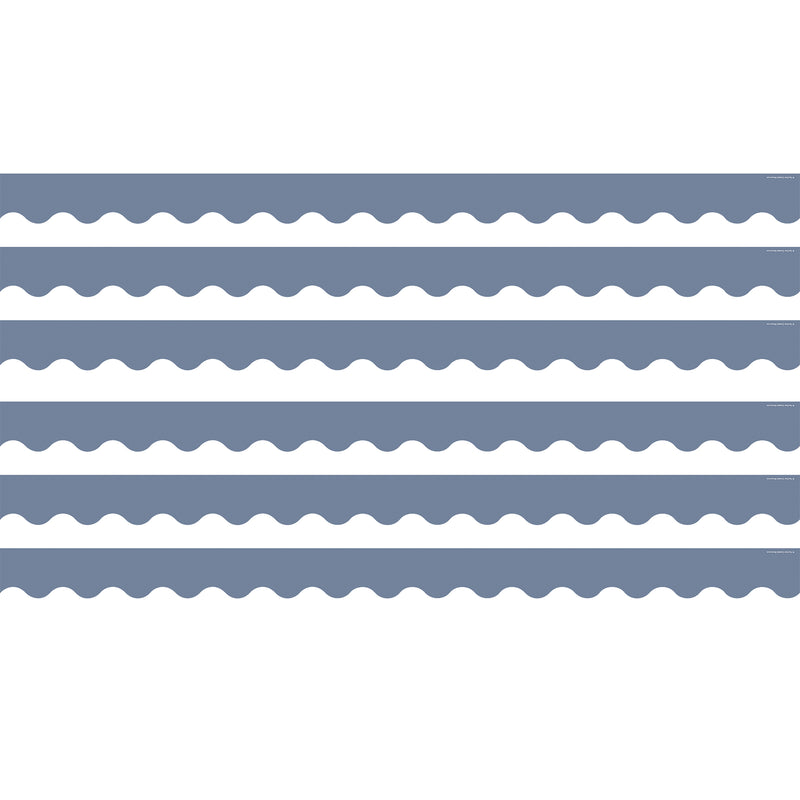 (6 Pk) Aegean Blue Scalloped Border