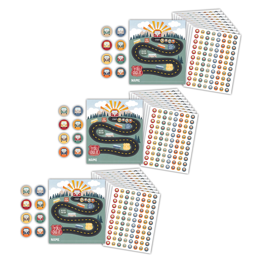 Moving Mountains Road Trip Reward Trackers with Stickers, 3 Packs
