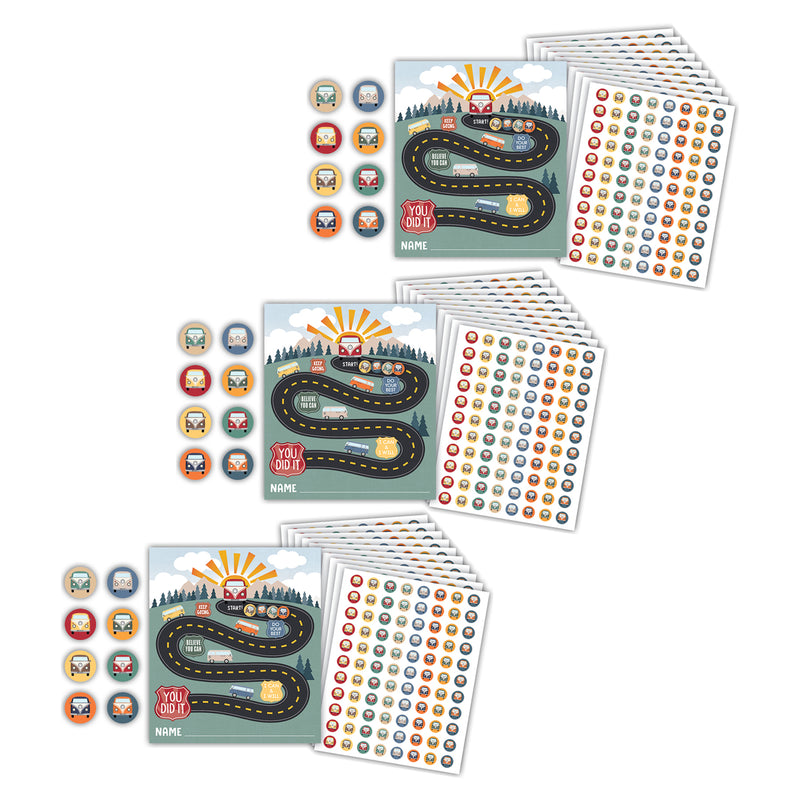 Moving Mountains Road Trip Reward Trackers with Stickers, 3 Packs