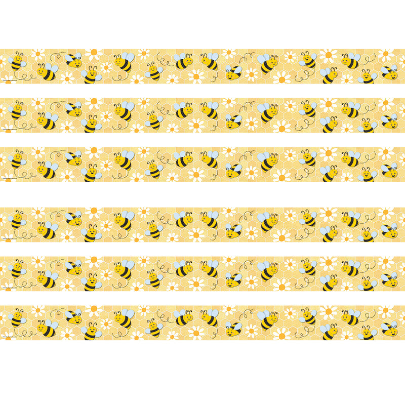 Buzzing Bees Straight Border Trim, 35 Feet Per Pack, 6 Packs