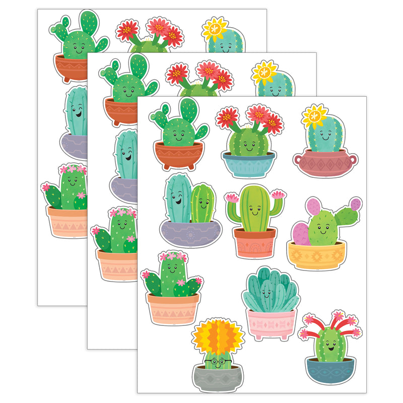 Happy Cactus Crew Accents, 30 Per Pack, 3 Packs