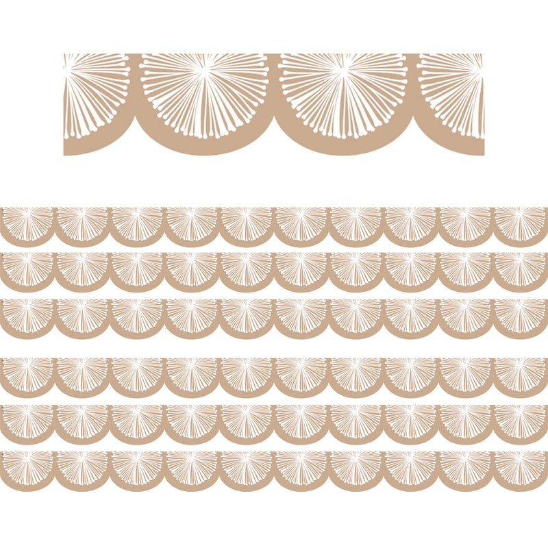 Natural Poms Scalloped Die-Cut Border Trim, 35 Feet Per Pack, 6 Packs