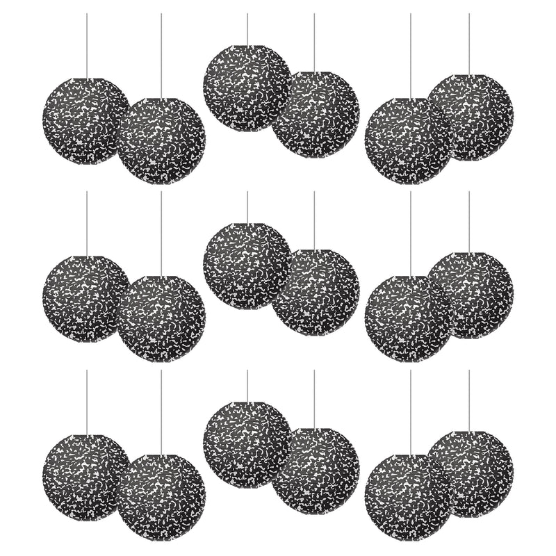 Composition 8" Hanging Paper Lanterns, 6 Per Pack, 3 Packs
