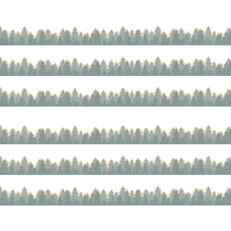 Moving Mountains Road Trip Trees Die-Cut Border Trim, 35 Feet Per Pack, 6 Packs