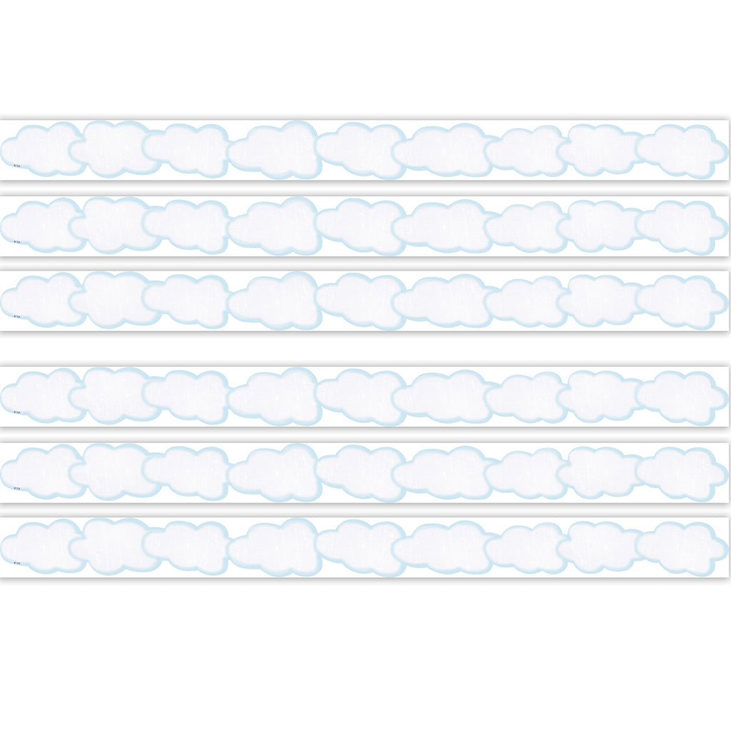 Clouds Die-Cut Border Trim, 35 Feet Per Pack, 6 Packs