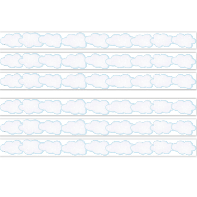 Clouds Die-Cut Border Trim, 35 Feet Per Pack, 6 Packs