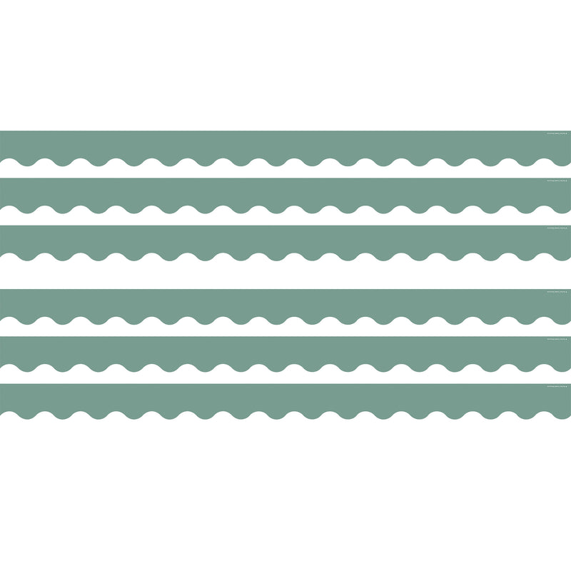 Retreat Green Scalloped Border Trim, 35 Feet Per Pack, 6 Packs