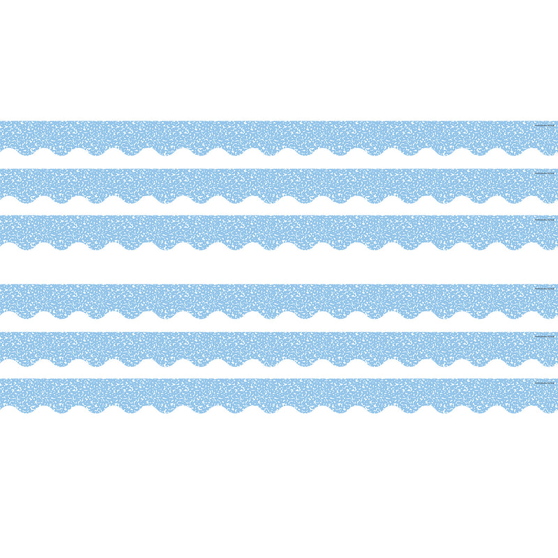 Composition Blue Scalloped Border Trim, 35 Feet Per Pack, 6 Packs
