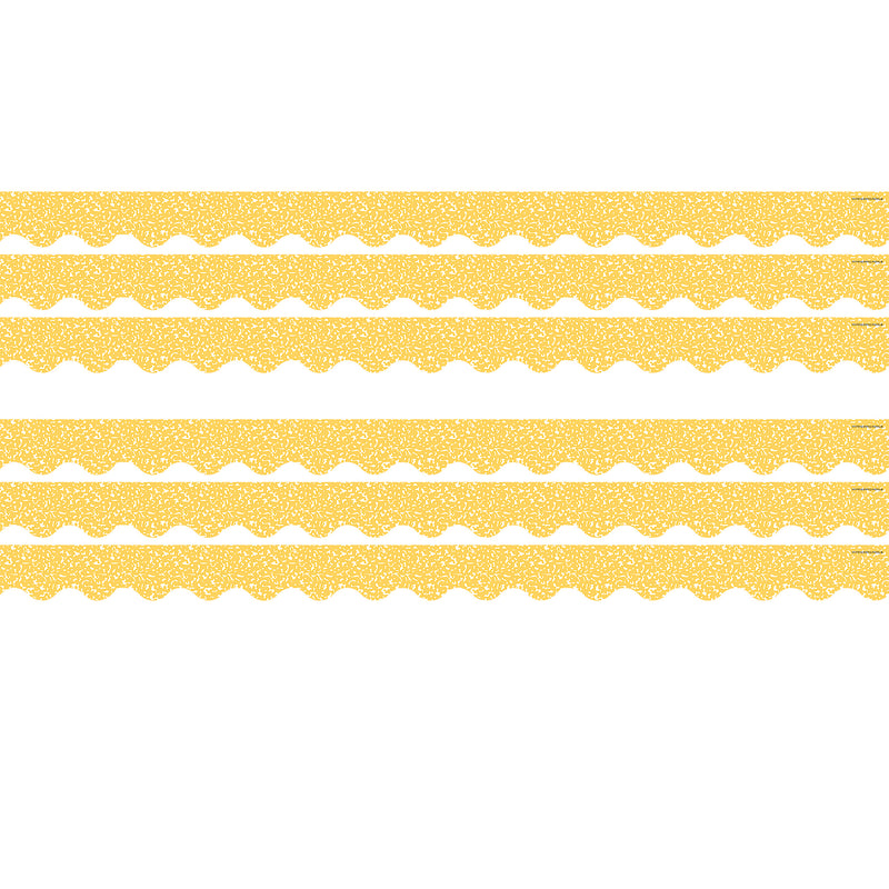 Composition Yellow Scalloped Border Trim, 35 Feet Per Pack, 6 Packs