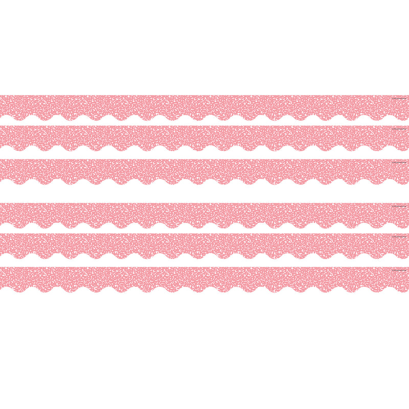 Composition Pink Scalloped Border Trim, 35 Feet Per Pack, 6 Packs