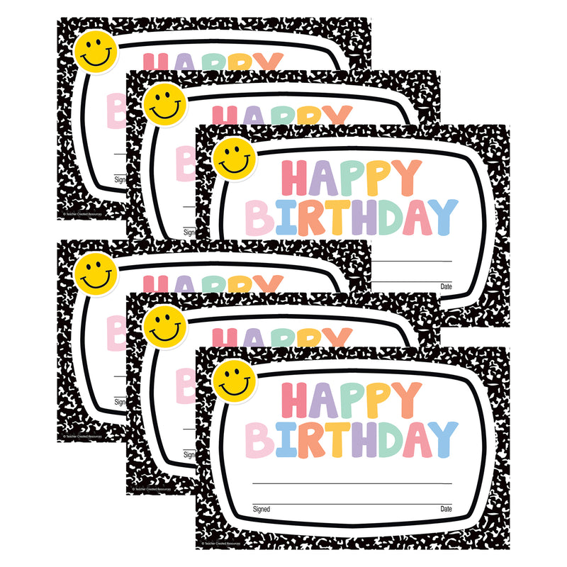 Cool for School Happy Birthday Awards, 30 Per Pack, 6 Packs