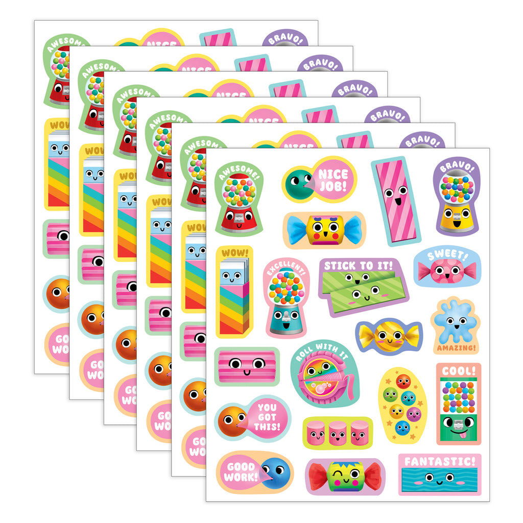 Bubble Gum Smelly Stickers, 120 Per Pack, 6 Packs