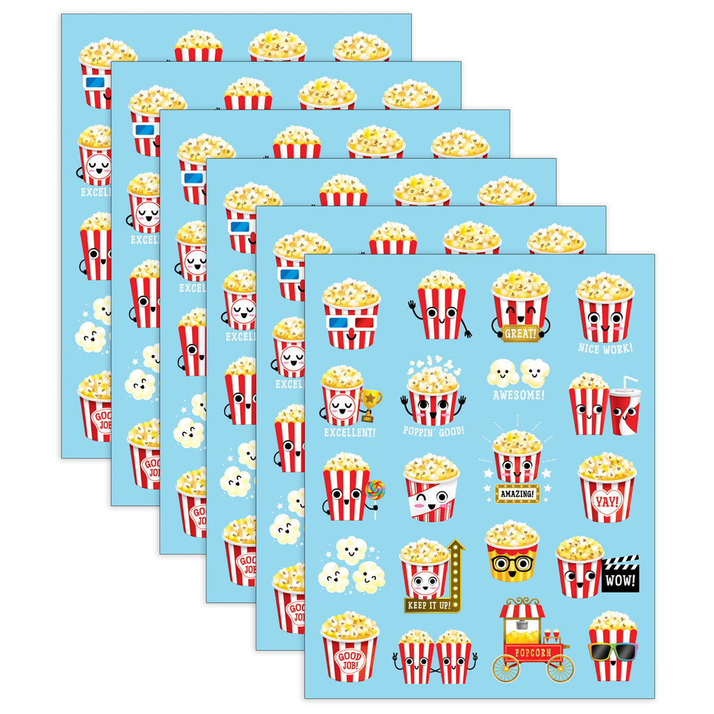 Popcorn Smelly Stickers, 120 Per Pack, 6 Packs
