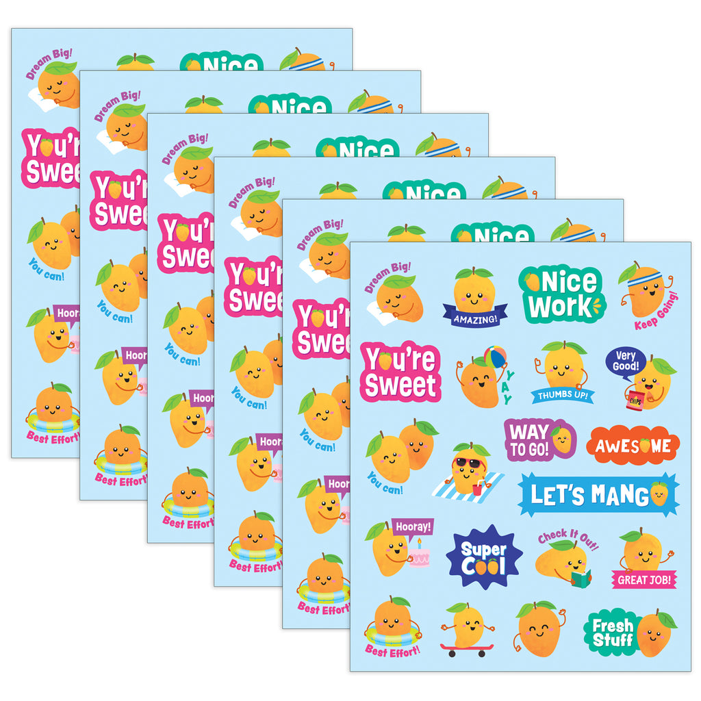 Mango Smelly Stickers, 126 Per Pack, 6 Packs