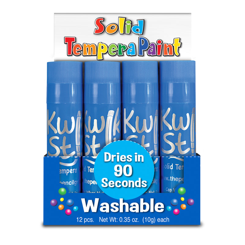 Solid Tempera Paint Sticks, Single Color Pack, Light Blue, 12 Per Pack, 2 Packs