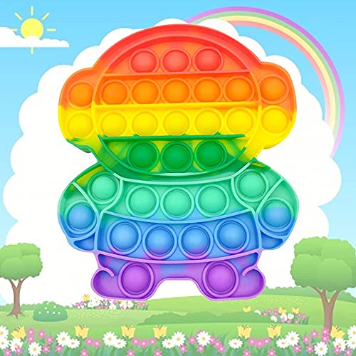 Push Pop Bubble Fidget Sensory Toy - for Autism, Stress, Anxiety - Kids and Adults (Rainbow Square)