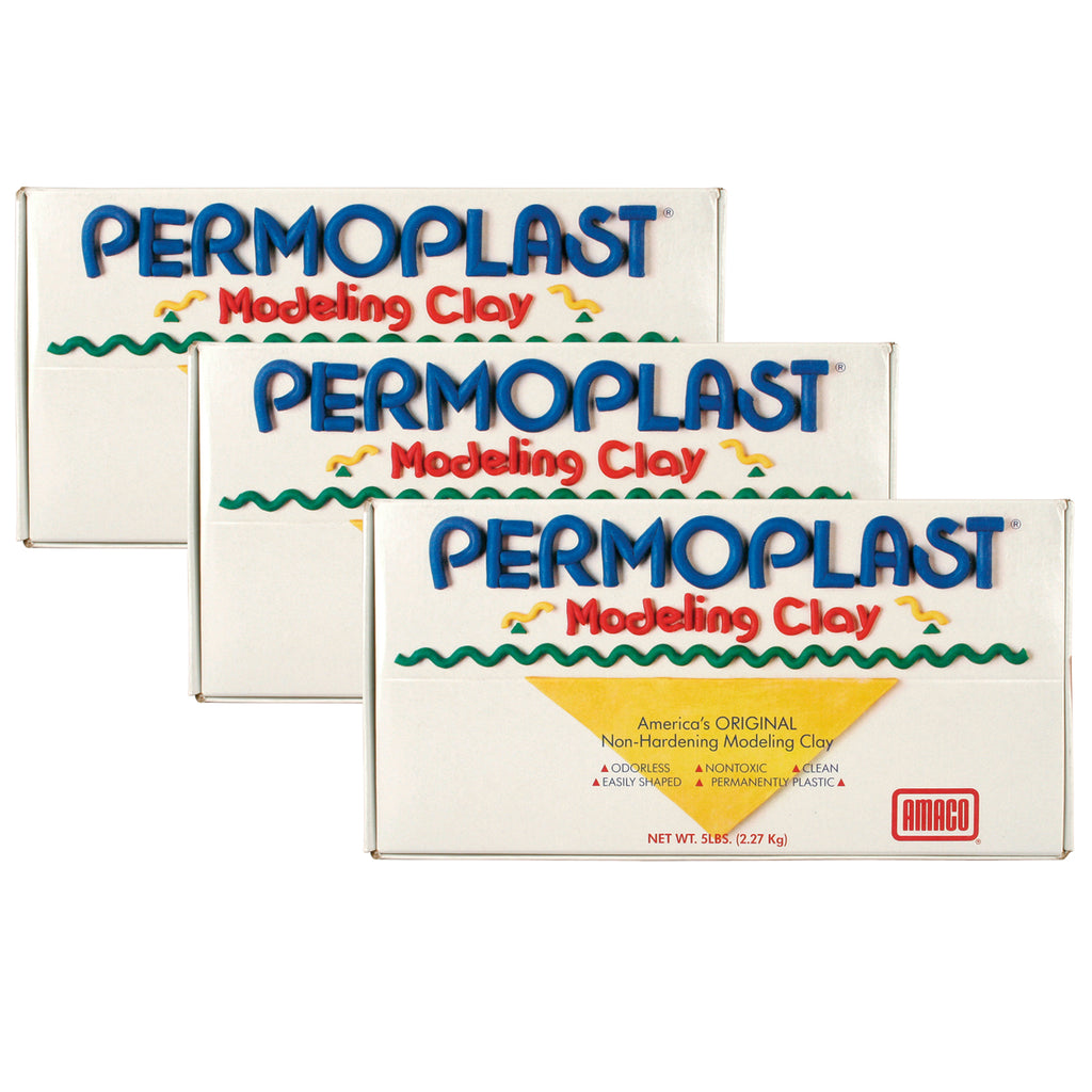 (3 Ea) Permoplast Non Hardnng Clay Green