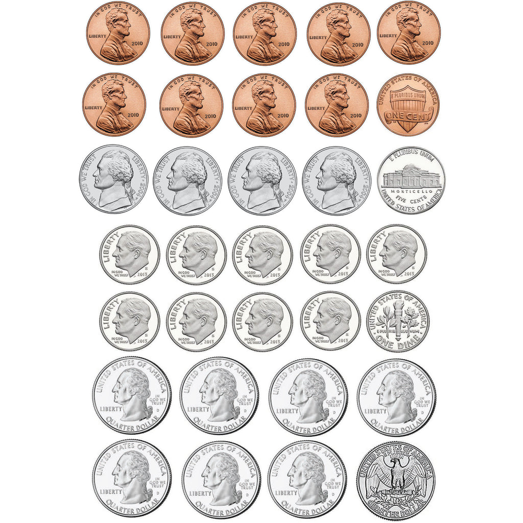 Math Die Cut Magnets U.s. Coins