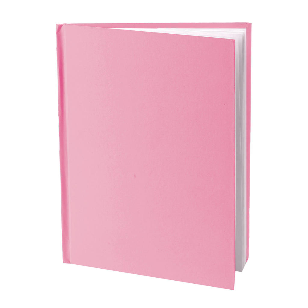 Pink Hardcover Blank Book, White Pages, 8"H x 6"W Portrait, 14 Sheets-28 Pages