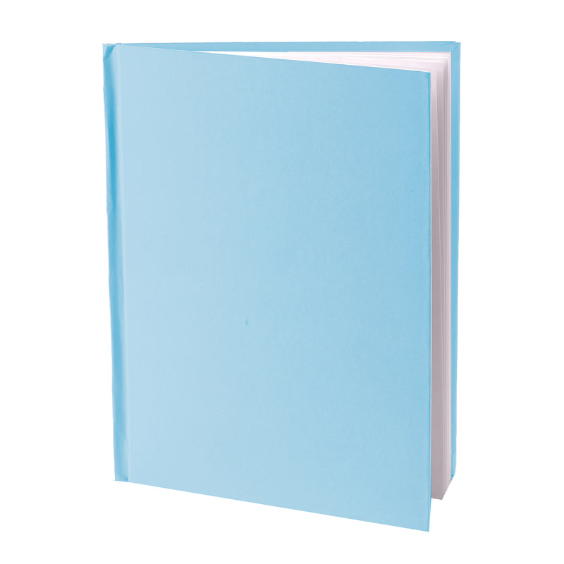 Blue Hardcover Blank Book, White Pages, 8"H x 6"W Portrait, 14 Sheets-28 Pages
