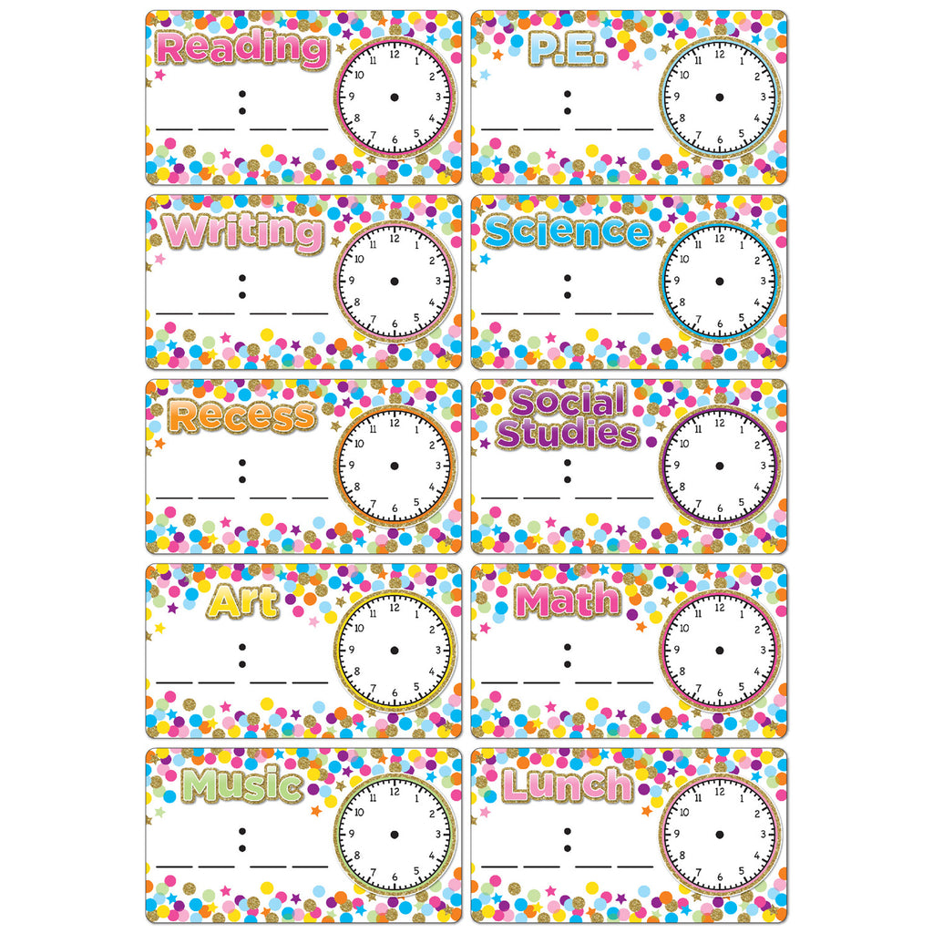 Magnets Confetti Schedule Cards Die Cut