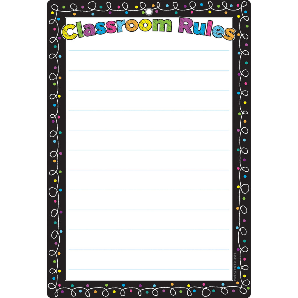 Chalk Dots W- Loops Classroom Rules Dry-erase Surface
