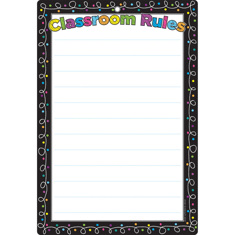 Chalk Dots W- Loops Classroom Rules Dry-erase Surface