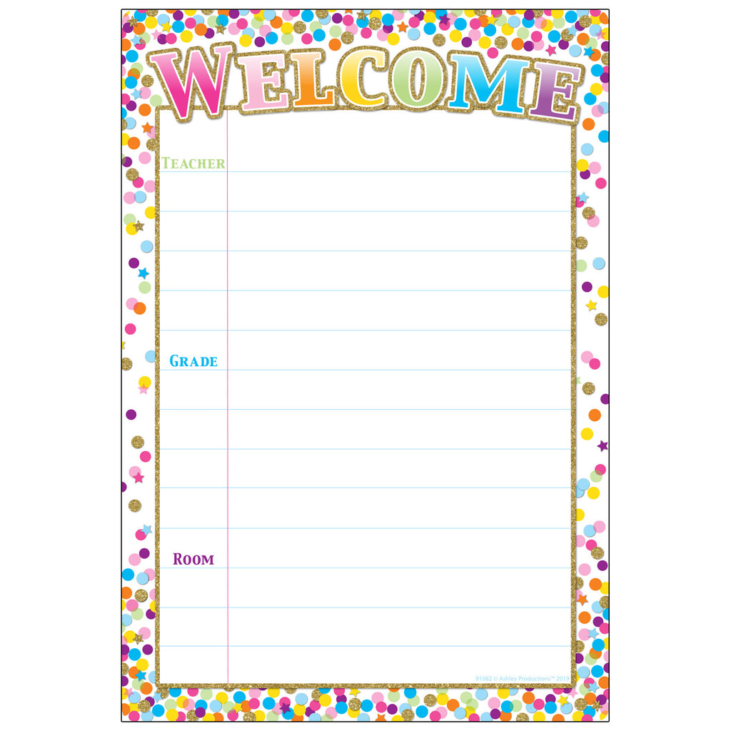Confetti Welcome 13 X 19 Chart Smart Poly