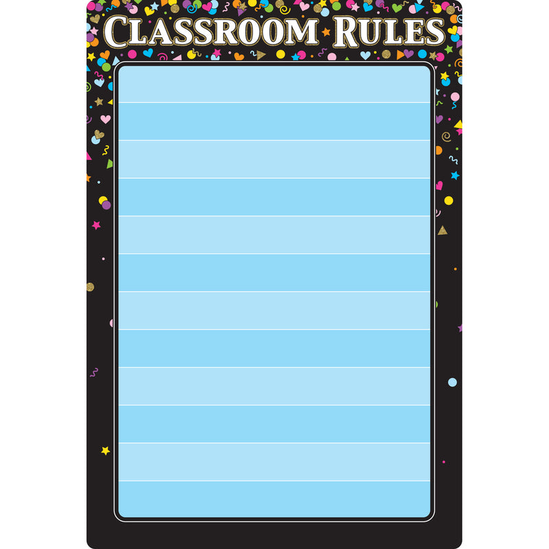Blck Confetti Classroom Rules 13x19 Smart Poly