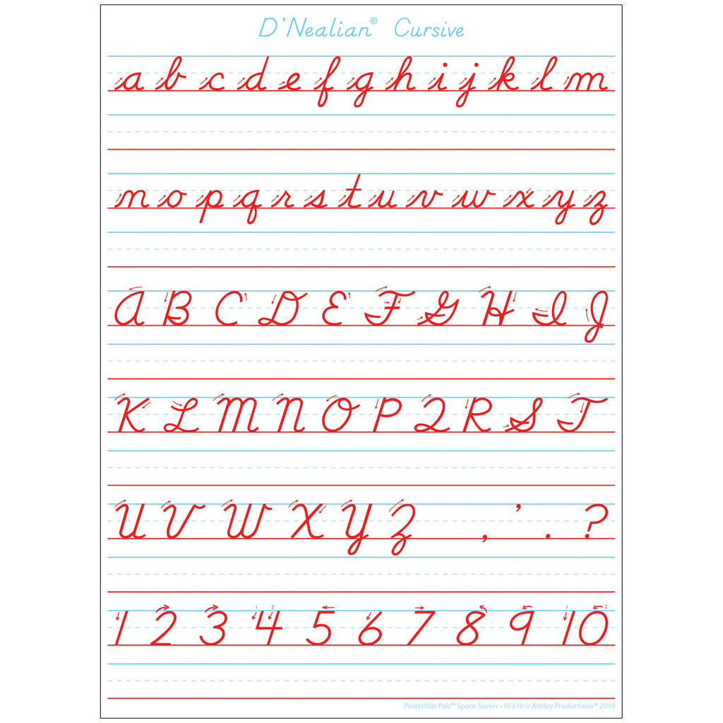 Dnealian Cursive Hndwrtng Postermat Pals Smart Poly Single Sided