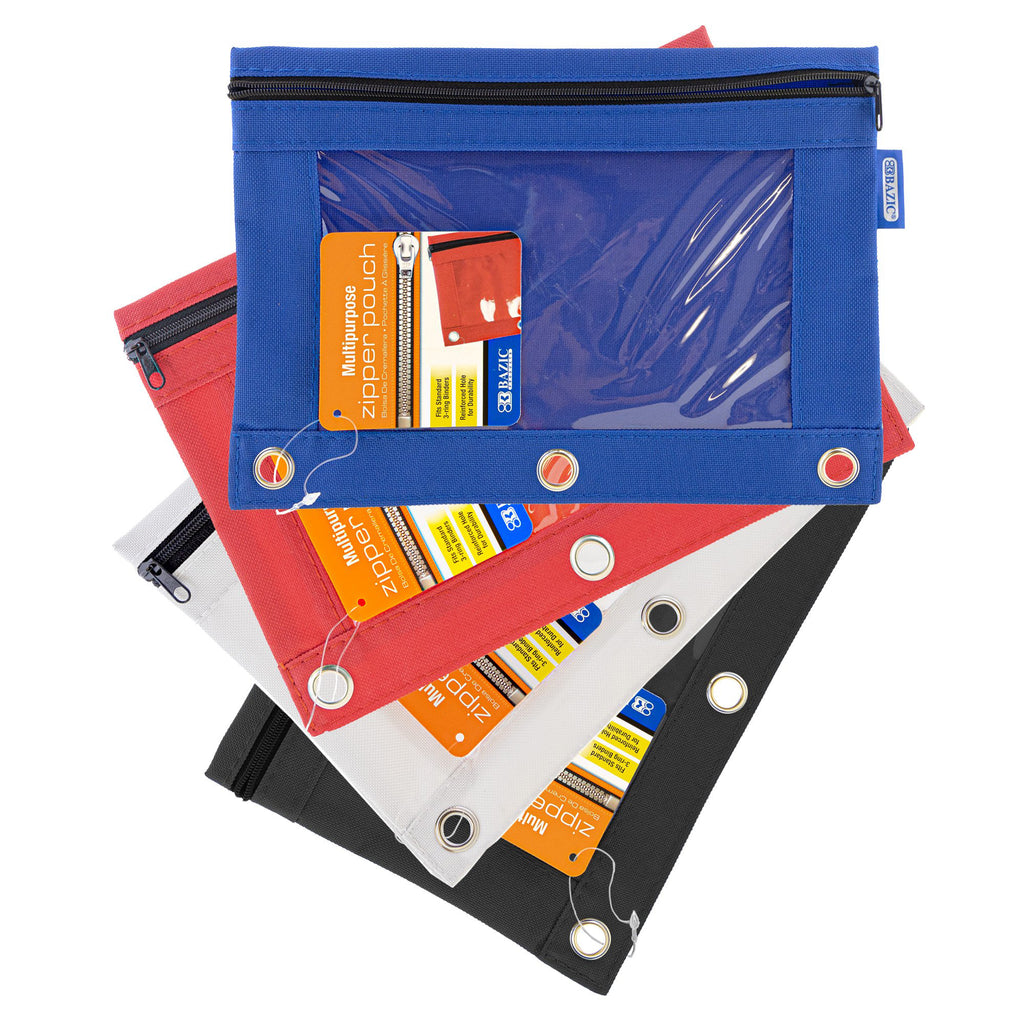 3 Ring Pencil Pouch W- Clear Window