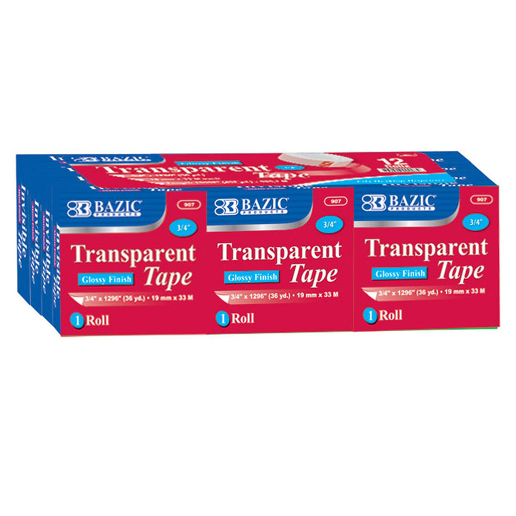 Bazic 12pk Refill Transparent Tape