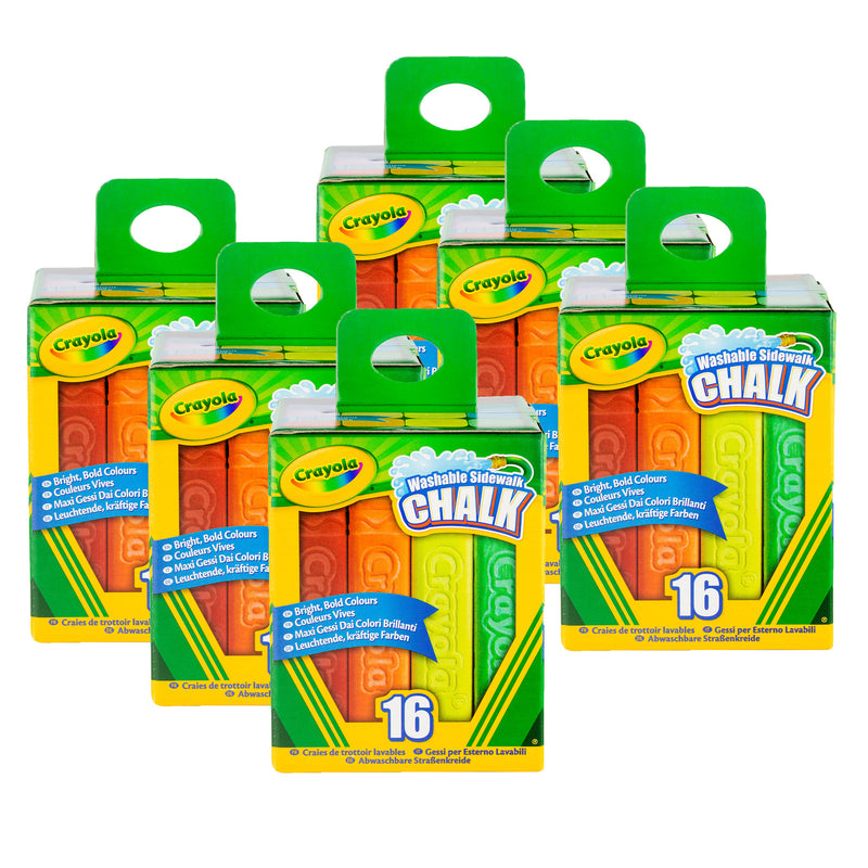 (6 Pk) Crayola 16ct Sidewalk Chalk