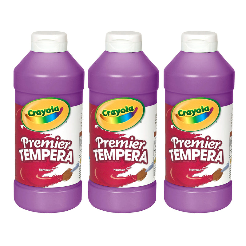 (3 Ea) 16oz Violet Premier Tempera Crayola