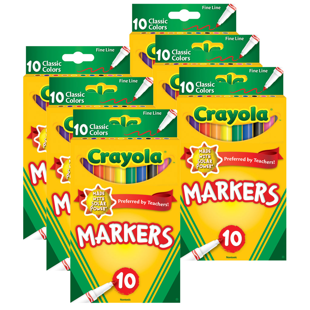 (6 Pk) 10ct Fine Line Colormax Markers Classic