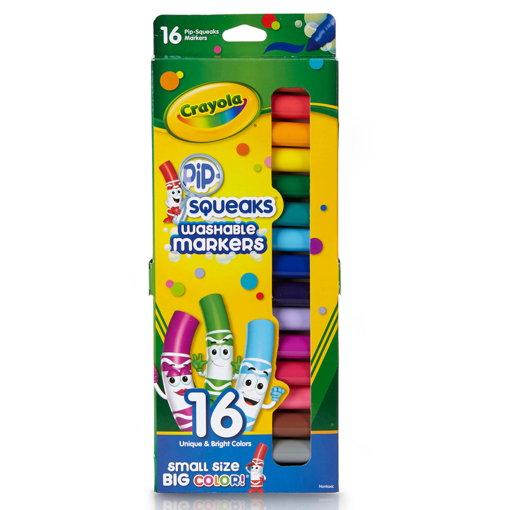 Pip Squeaks Markers 16 Ct Short Washable In Peggable Pouch