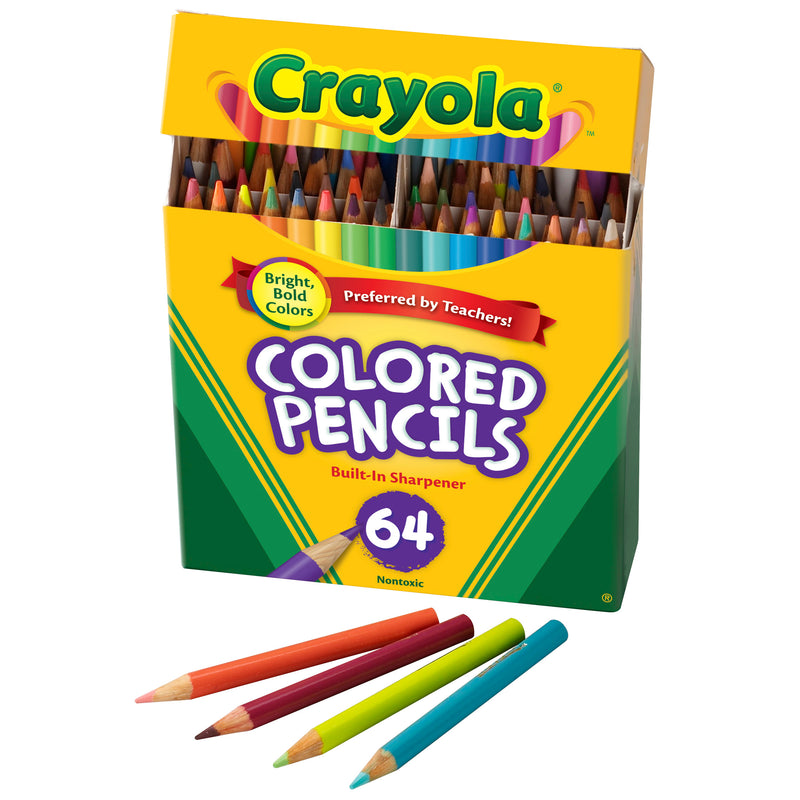 Crayola Colored Pencils 64 Count Half Length