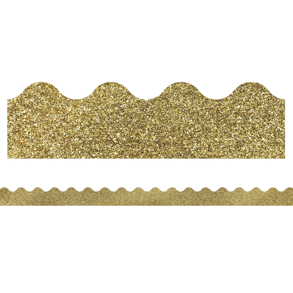 (6 Pk) Gold Glitter Scalloped Borders Sparkle And Shine