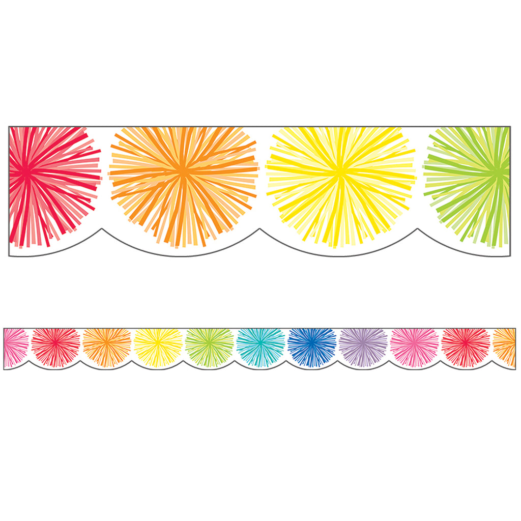Hello Sunshine Poms Scallped Border