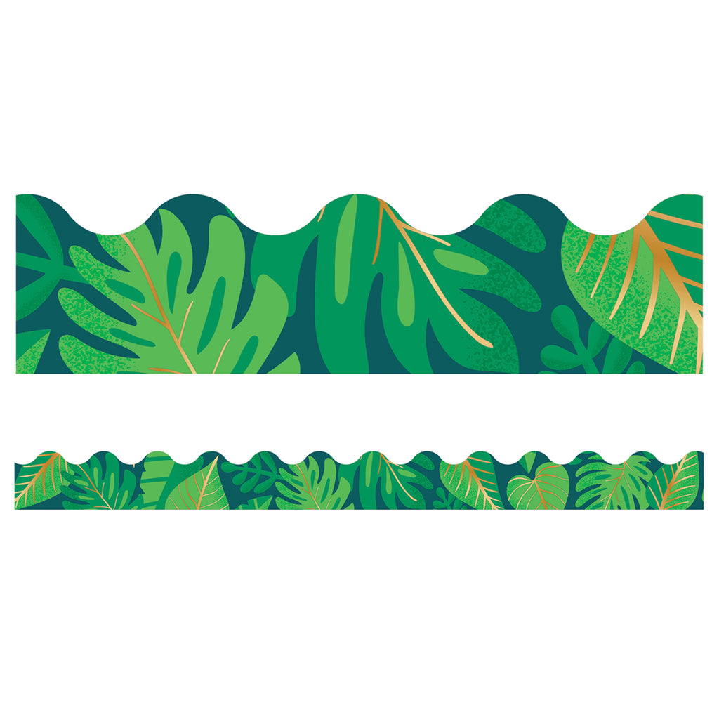 (6 Pk) Tropical Leaves Scalloped Borders One World