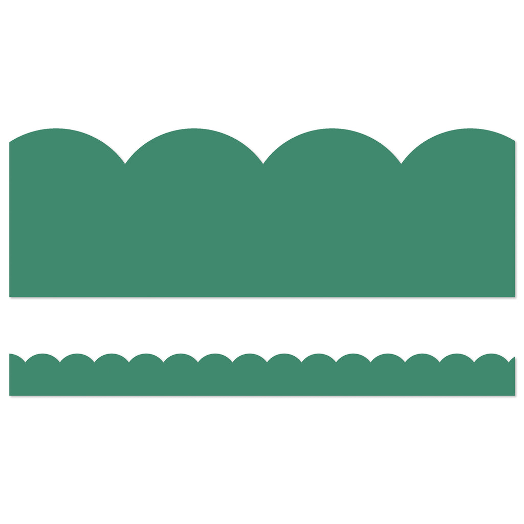 Jade Green Scalloped Borders Grow Together
