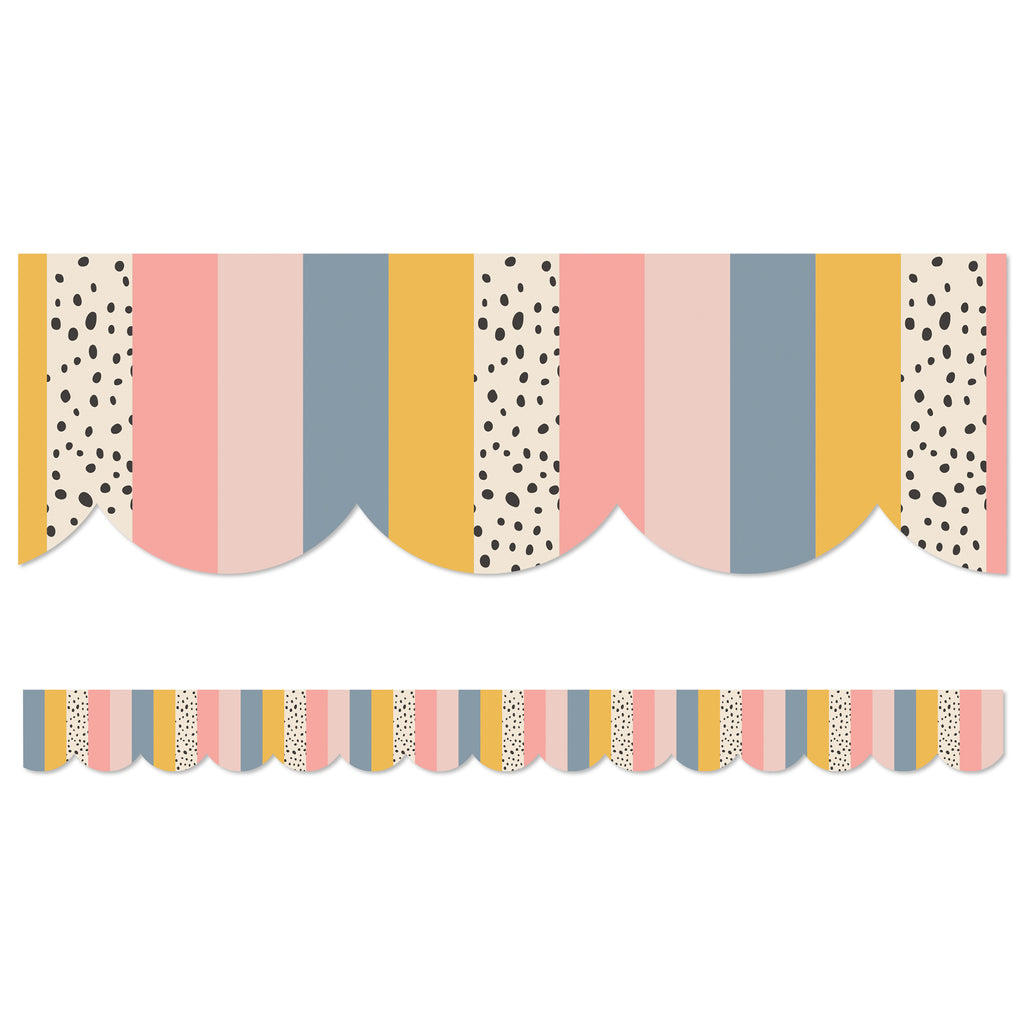 We Belong Stripes Scalloped Borders