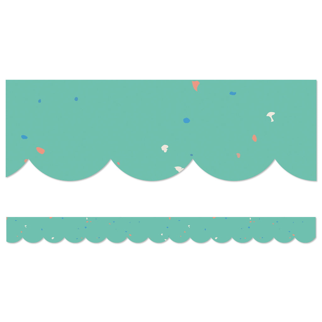 Speckled Teal Scalloped Borders We Belong
